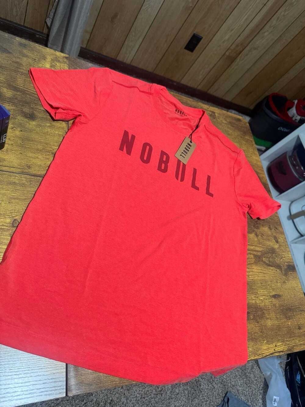 NOBULL Men's NB Tee 2.0 Crimson Red Short Sleeve Logo T-Shirt